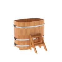 Купель овальная из сращенных ламелей лиственницы 0,76х1,16 Купель овальная из сращенных ламелей лиственницы 0,76х1,16