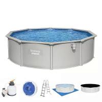 Bestway 56384 BW Стальной бассейн Hydrium 460х120см, 17430л, песч.фил.-нас. 5678л/ч, лестн., тент, подст., попл.-доз. Bestway 56384 BW Стальной бассейн Hydrium 460х120см, 17430л, песч.фил.-нас. 5678л/ч, лестн., тент, подст., попл.-доз.