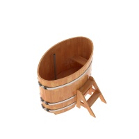 Купель овальная из сращенных ламелей лиственницы 0,80х1,42 Купель овальная из сращенных ламелей лиственницы 0,80х1,42