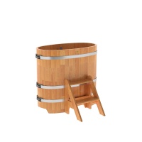 Купель овальная из сращенных ламелей лиственницы 0,59х1,06 Купель овальная из сращенных ламелей лиственницы 0,59х1,06