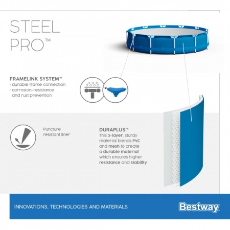 Bestway 56706 BW Каркасный бассейн Steel Pro 366х76см, 6473л Bestway 56706 BW Каркасный бассейн Steel Pro 366х76см, 6473л